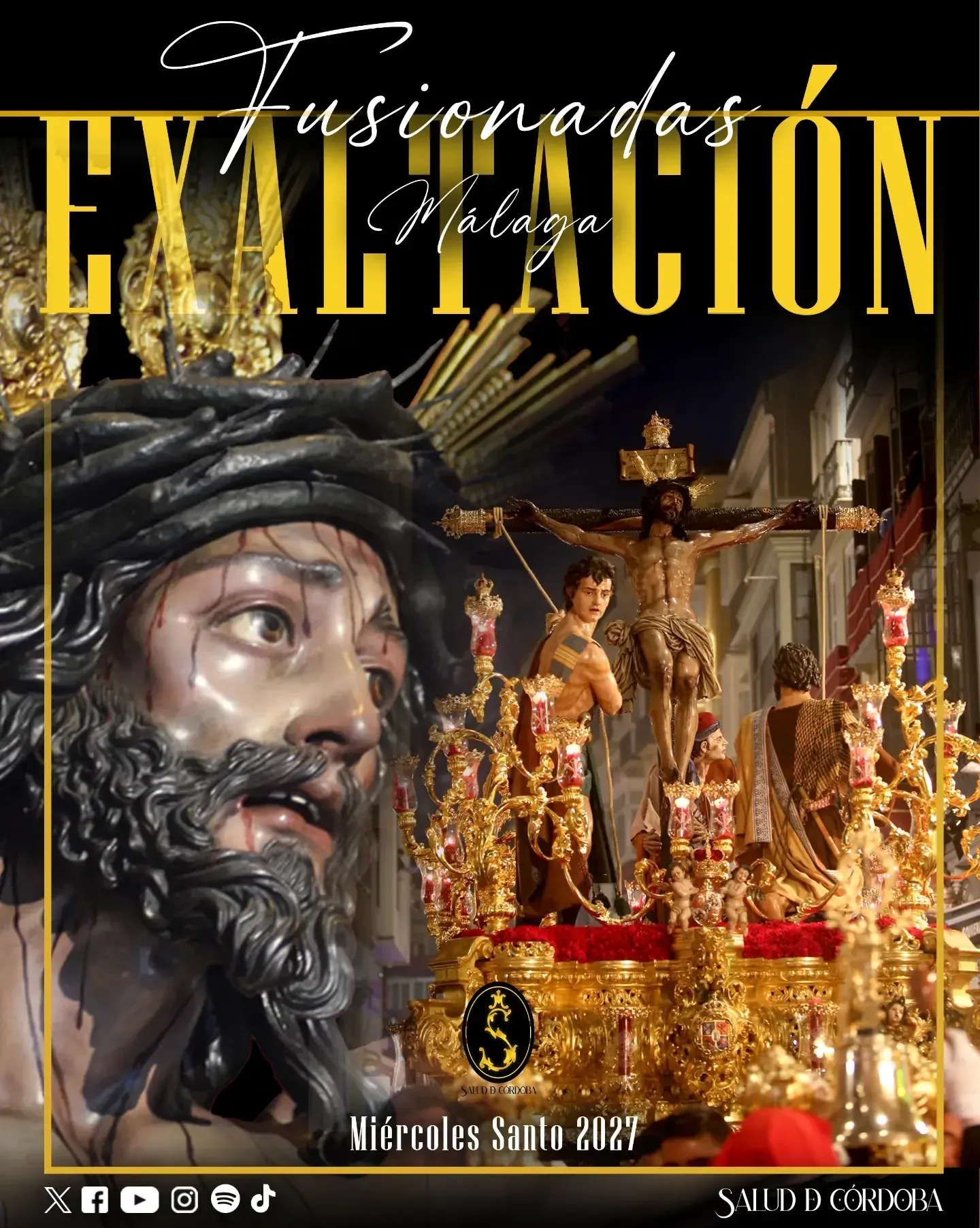 Cartel del Miércoles Santo: Stmo. Cristo de la Exaltación, de Málaga